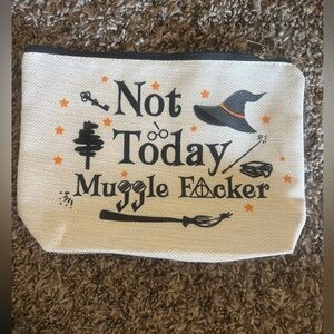 Brand new, never used. Harry Potter Themed Zipper Pouch - White and Black